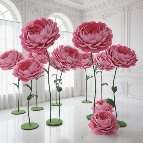 Аренда ростовых цветов из бумаги "Пионы розовые"